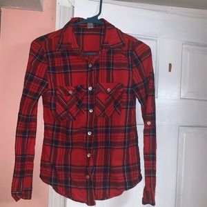 Charlotte Russe red white and blue flannel